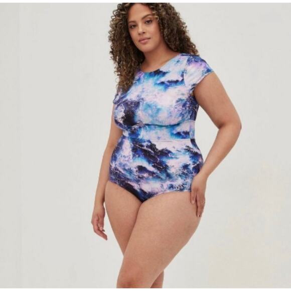 NWT Torrid Ocean Waves One Piece Swimsuit - Picture 1 of 12